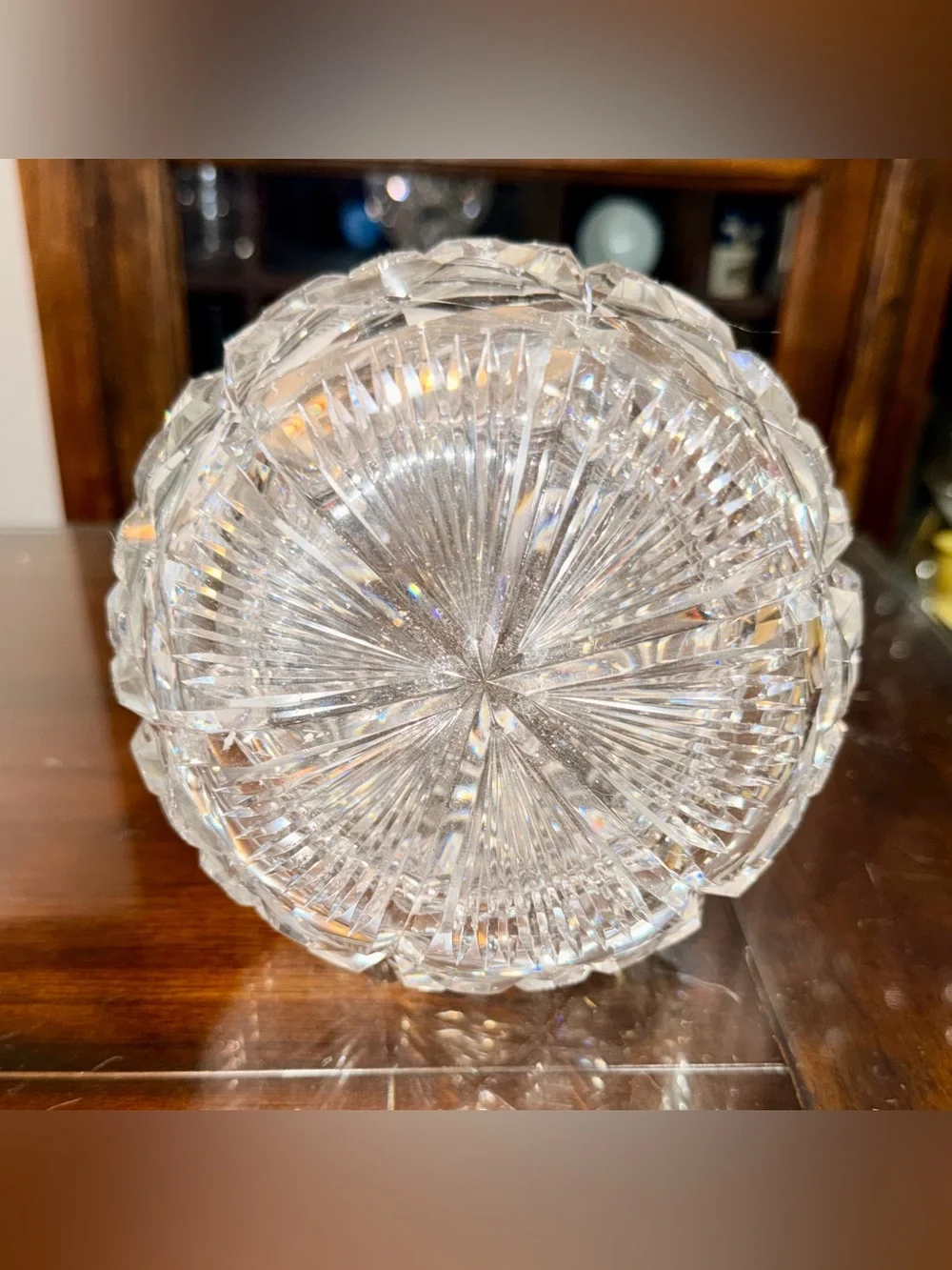 Antique American Brilliant Cut Glass Carafe Wine Decanter Vase Victorian Barware